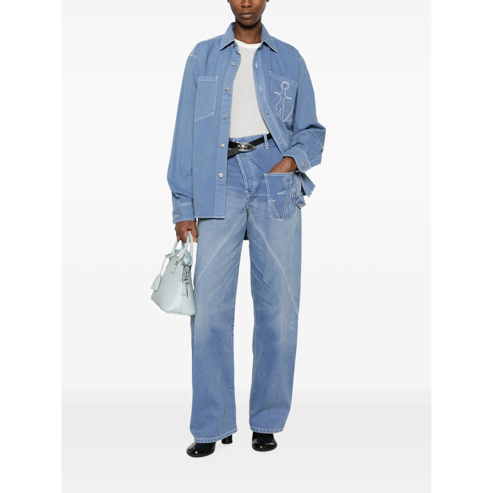 Jw Anderson Jw Anderson Blue Denim - Wide-Leg Jeans Women