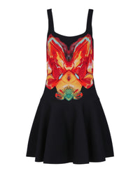Alexander McQueen Womens Orchid Jacquard Volume Mini Dress
