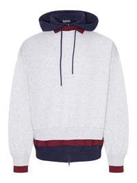 Balenciaga Balenciaga Men Layered Dry Molleton Hoodie With Frayed Lettering