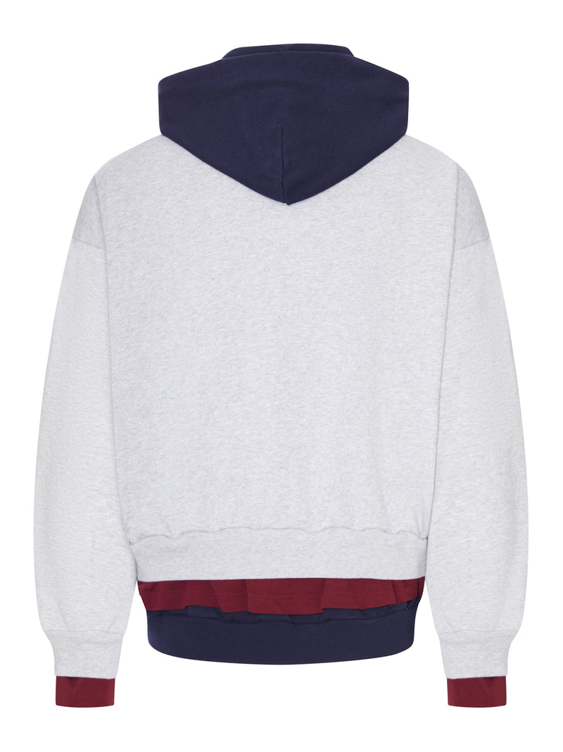 Balenciaga Balenciaga Men Layered Dry Molleton Hoodie With Frayed Lettering
