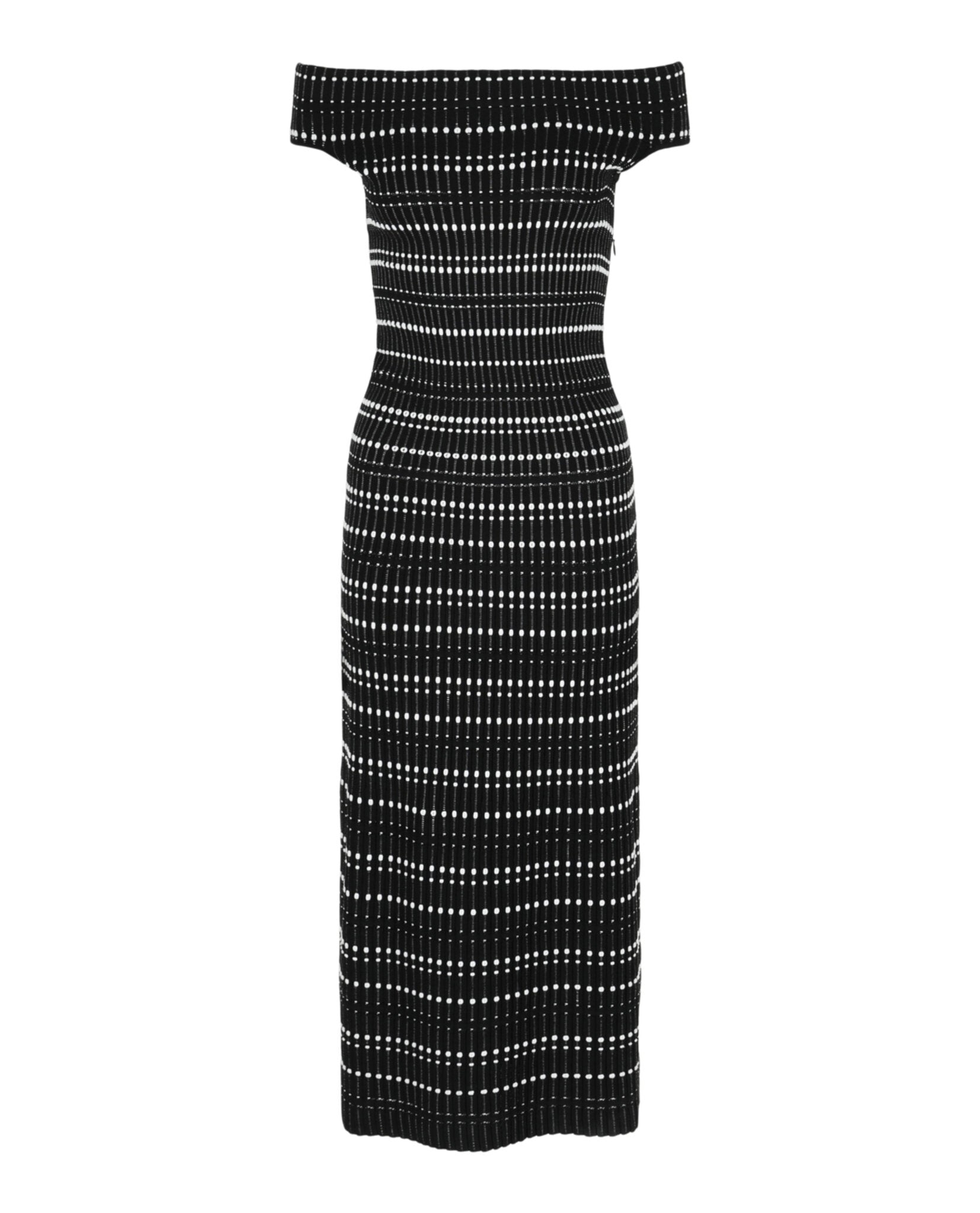 Alexander McQueen Womens Off-The-Shoulder Midi Dress