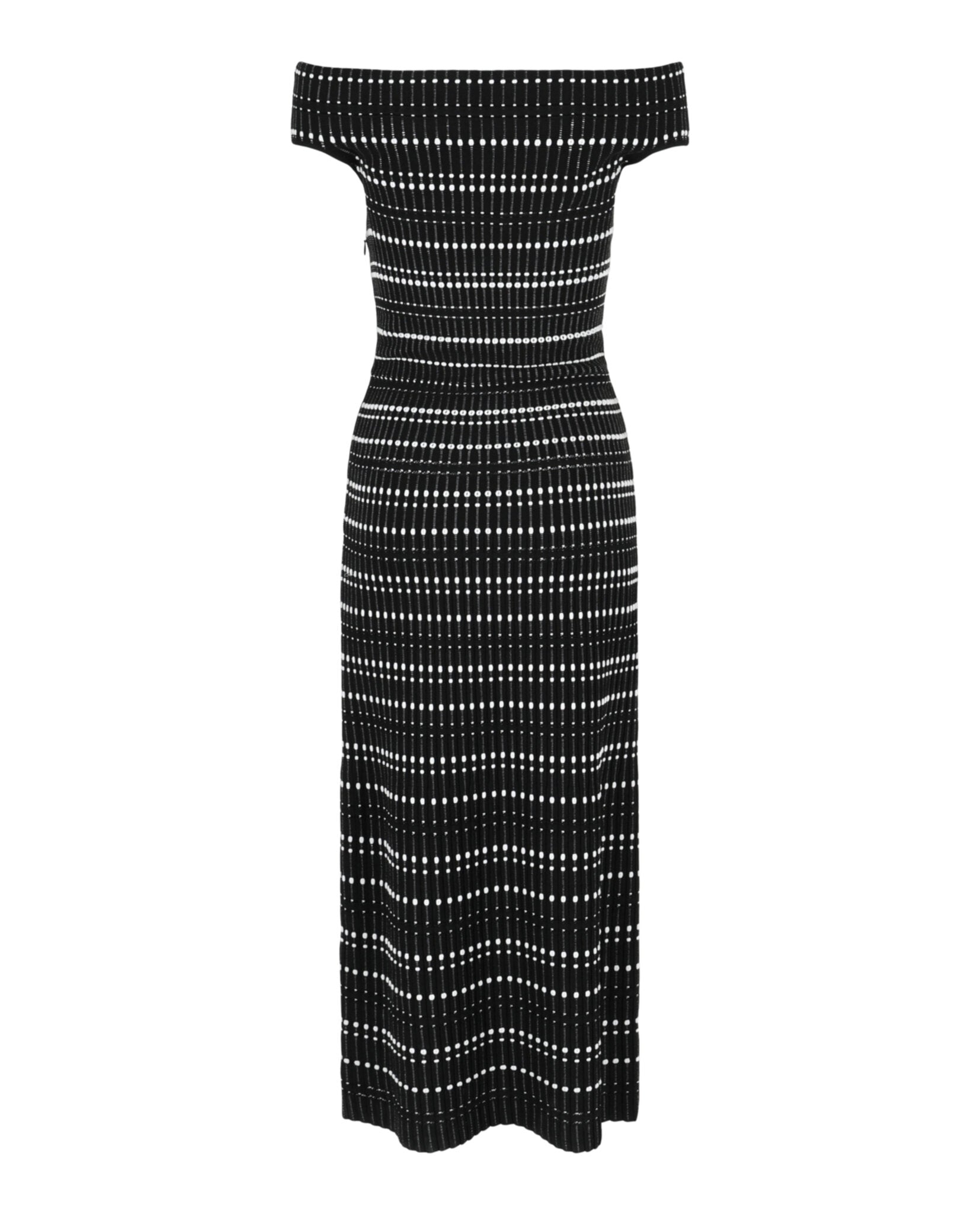 Alexander McQueen Womens Off-The-Shoulder Midi Dress