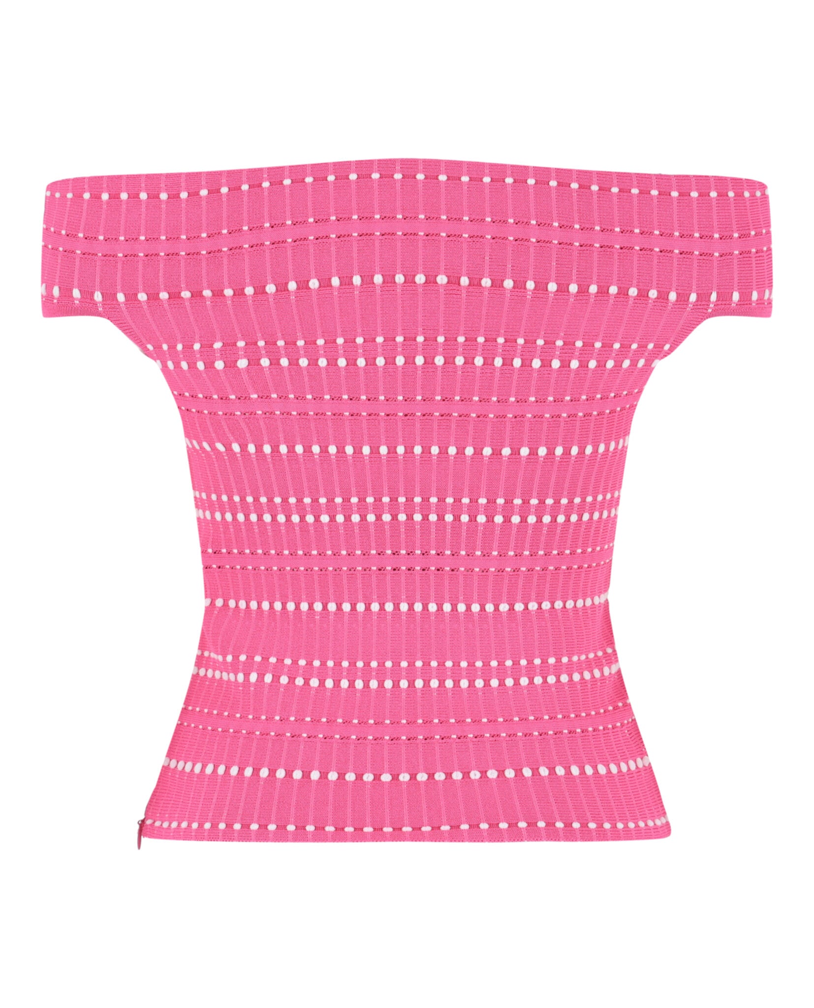 Alexander McQueen Womens Off-The-Shoulder Stitch Dot Crop Top