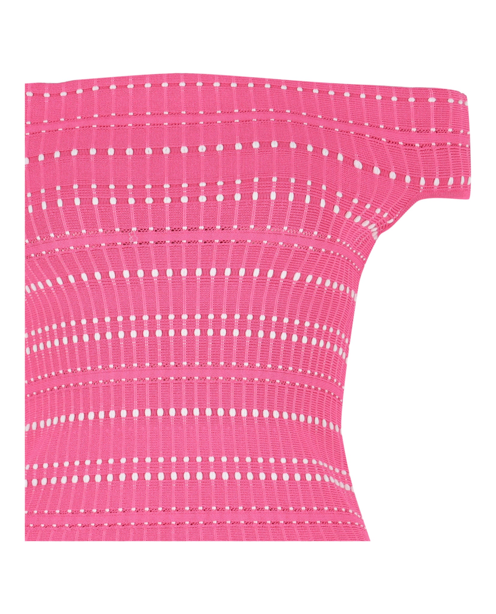 Alexander McQueen Womens Off-The-Shoulder Stitch Dot Crop Top