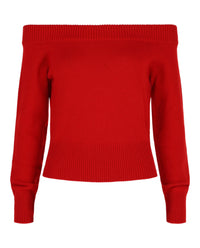 Alexander McQueen Womens Off-The-Shoulder Wool And Cashmere Blend Sweater