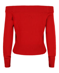 Alexander McQueen Womens Off-The-Shoulder Wool And Cashmere Blend Sweater