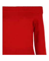 Alexander McQueen Womens Off-The-Shoulder Wool And Cashmere Blend Sweater