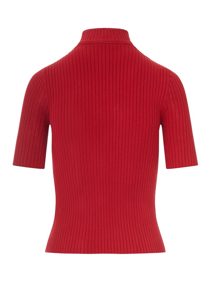 Courreges Courreges Women Reedition Short Sleeves Rib Knit Sweater