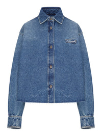 Miu Miu Women Denim Shirt With Logo