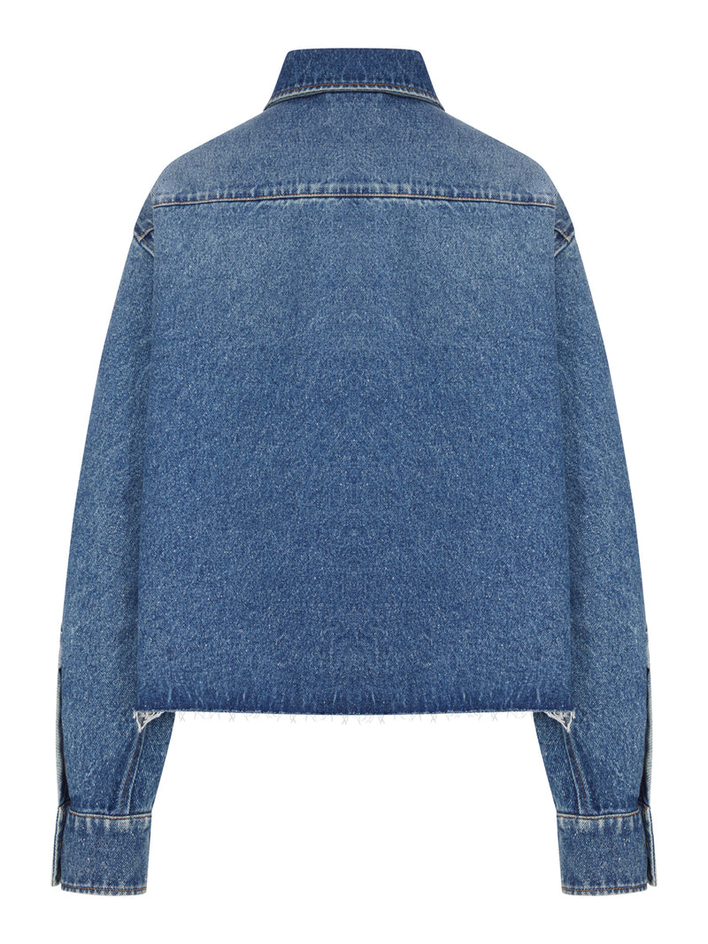 Miu Miu Women Denim Shirt With Logo