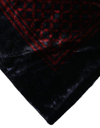 Dolce & Gabbana Black Red Viscose Square Men Foulard Men's Scarf