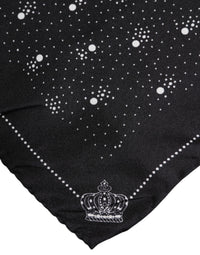 Dolce & Gabbana Black White Printed Square Men Foulard Men's Scarf