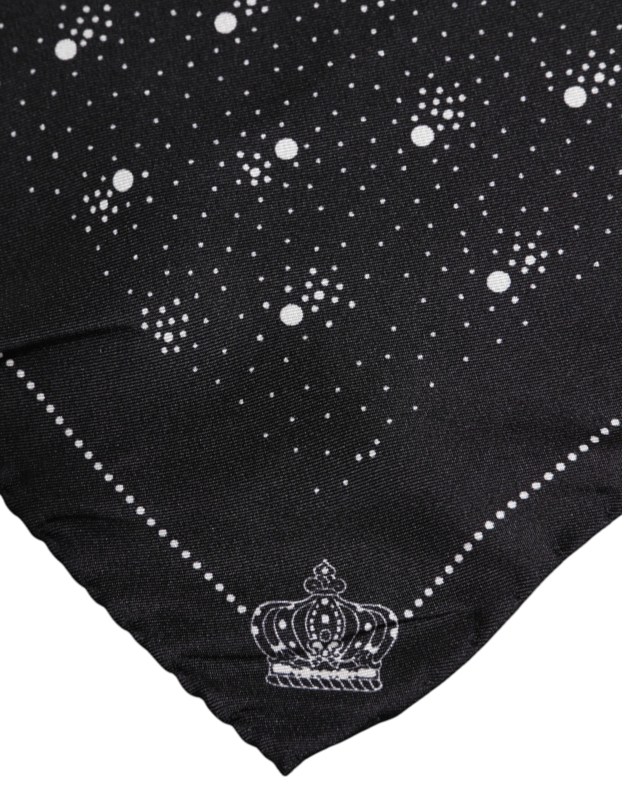 Dolce & Gabbana Black White Printed Square Men Foulard Men's Scarf