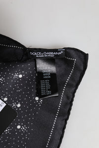 Dolce & Gabbana Black White Printed Square Men Foulard Men's Scarf