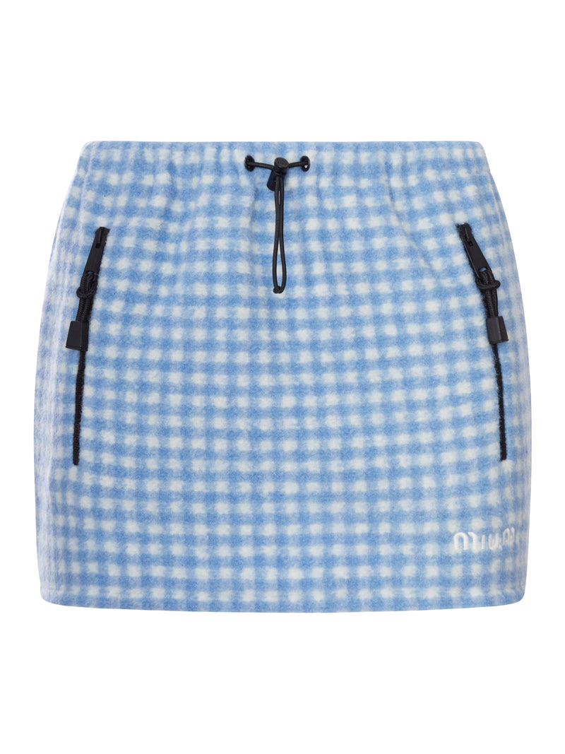 Miu Miu Miu Miu Women Gingham Fleece Miniskirt