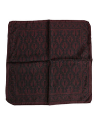 Dolce & Gabbana Maroon Black Printed Square Men Foulard Men's Scarf