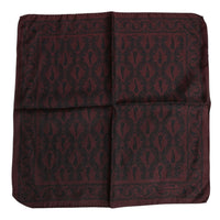Dolce & Gabbana Maroon Black Printed Square Men Foulard Men's Scarf