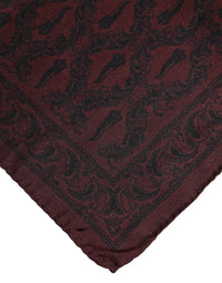 Dolce & Gabbana Maroon Black Printed Square Men Foulard Men's Scarf