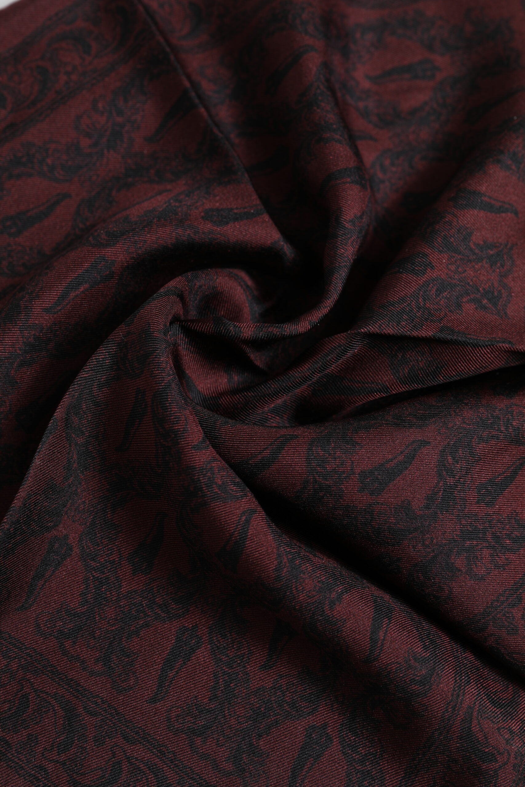Dolce & Gabbana Maroon Black Printed Square Men Foulard Men's Scarf