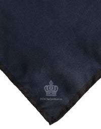 Dolce & Gabbana Blue DG Crown Silk Square Men Foulard Men's Scarf