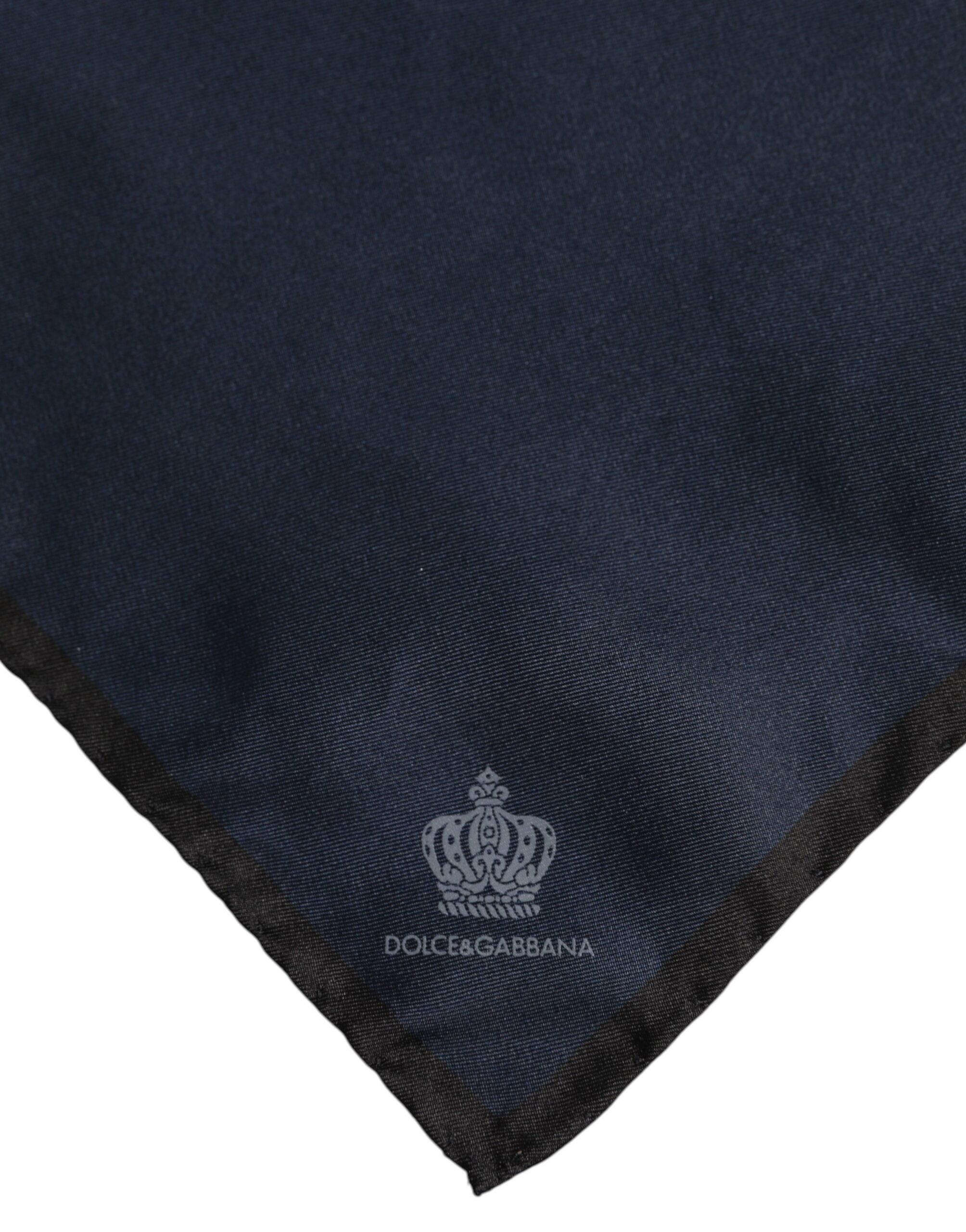 Dolce & Gabbana Blue DG Crown Silk Square Men Foulard Men's Scarf