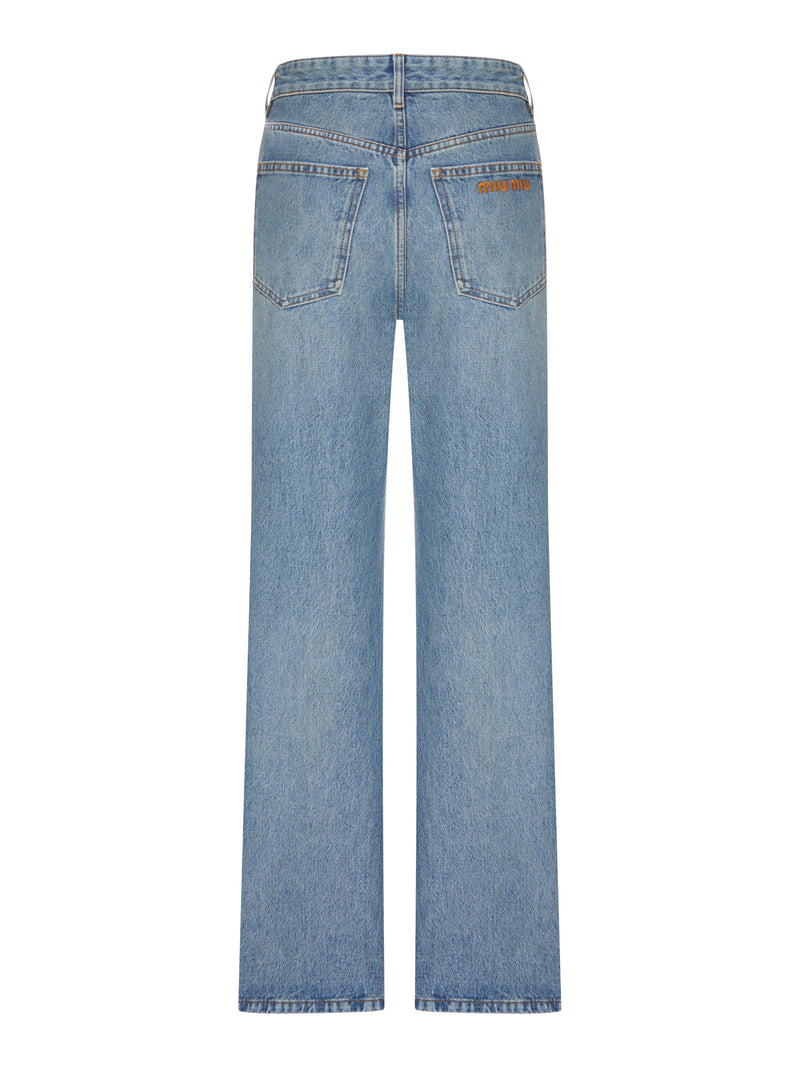Miu Miu Miu Miu Women Five Pocket Straight Leg Jeans
