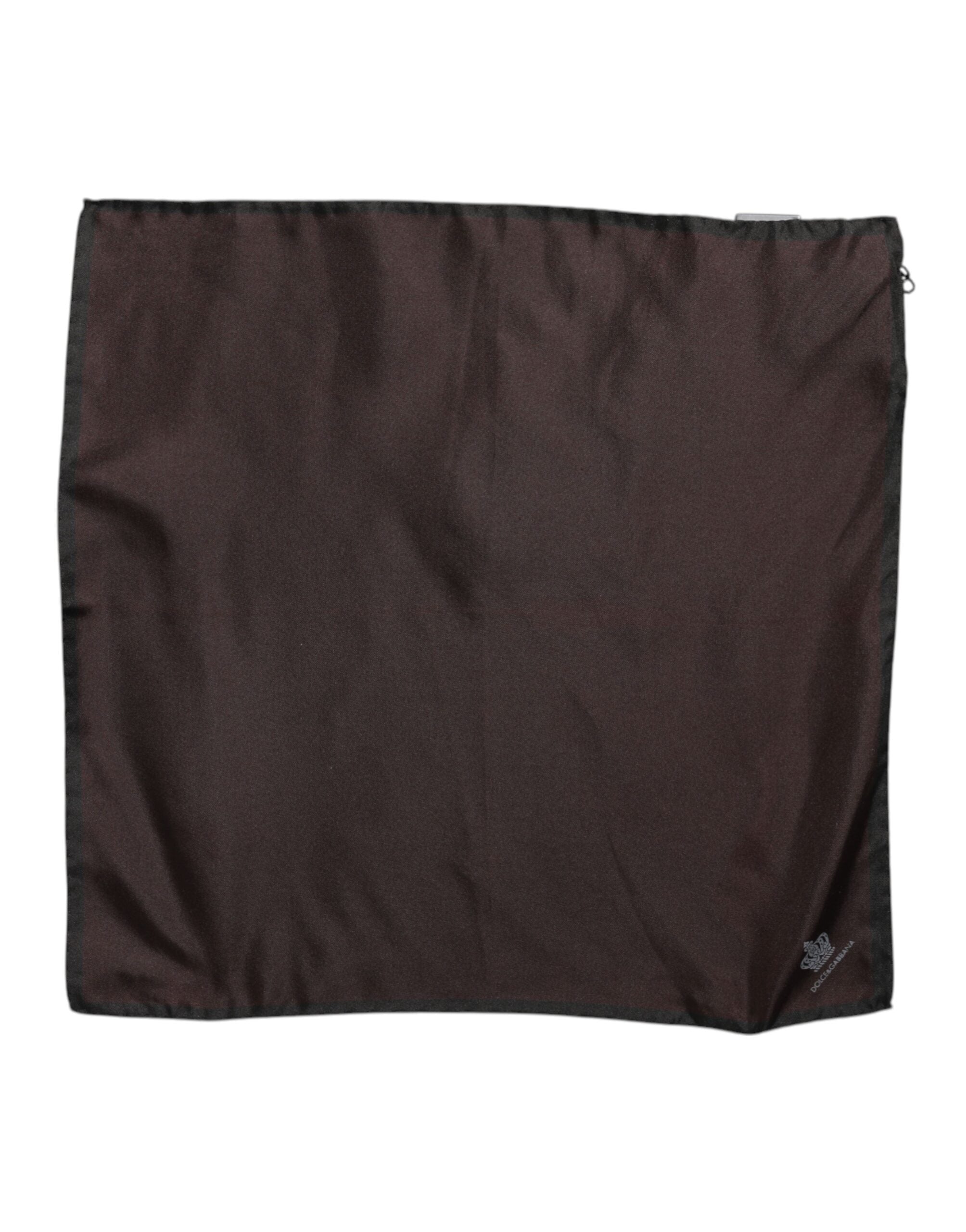 Dolce & Gabbana Brown DG Crown Silk Square Men Foulard Men's Scarf