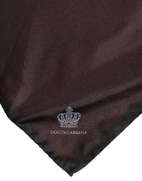 Dolce & Gabbana Brown DG Crown Silk Square Men Foulard Men's Scarf
