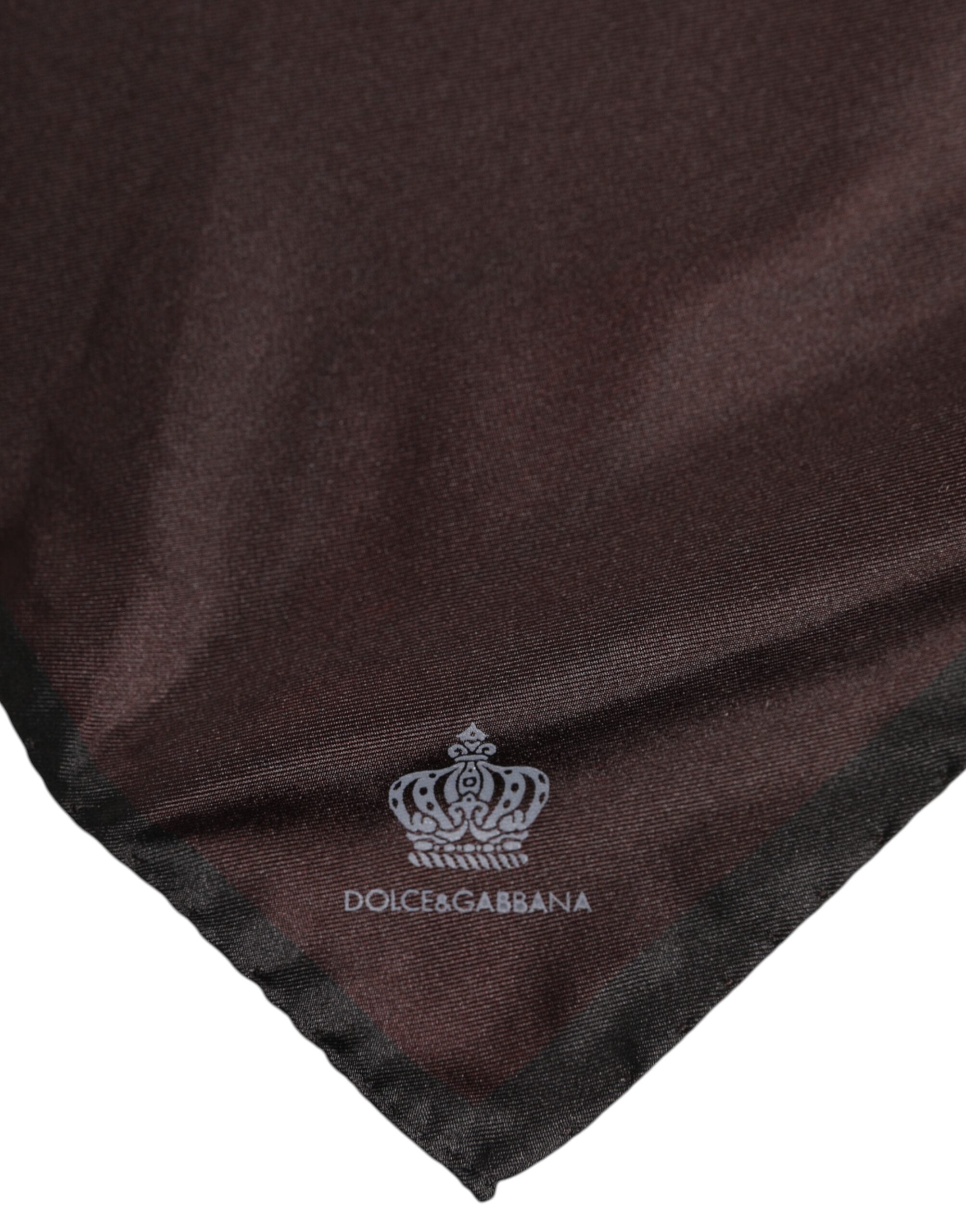 Dolce & Gabbana Brown DG Crown Silk Square Men Foulard Men's Scarf