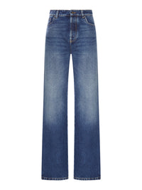 Miu Miu Miu Miu Women Wide-Leg Jeans In Délavé-Effect Denim
