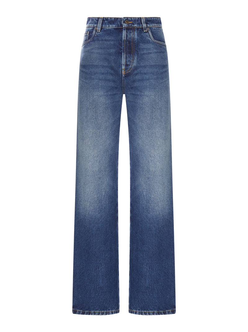 Miu Miu Miu Miu Women Wide-Leg Jeans In Délavé-Effect Denim