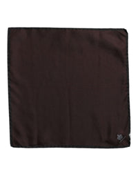 Dolce & Gabbana Brown DG Crown Silk Square Men Foulard Men's Scarf