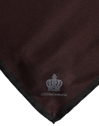 Dolce & Gabbana Brown DG Crown Silk Square Men Foulard Men's Scarf