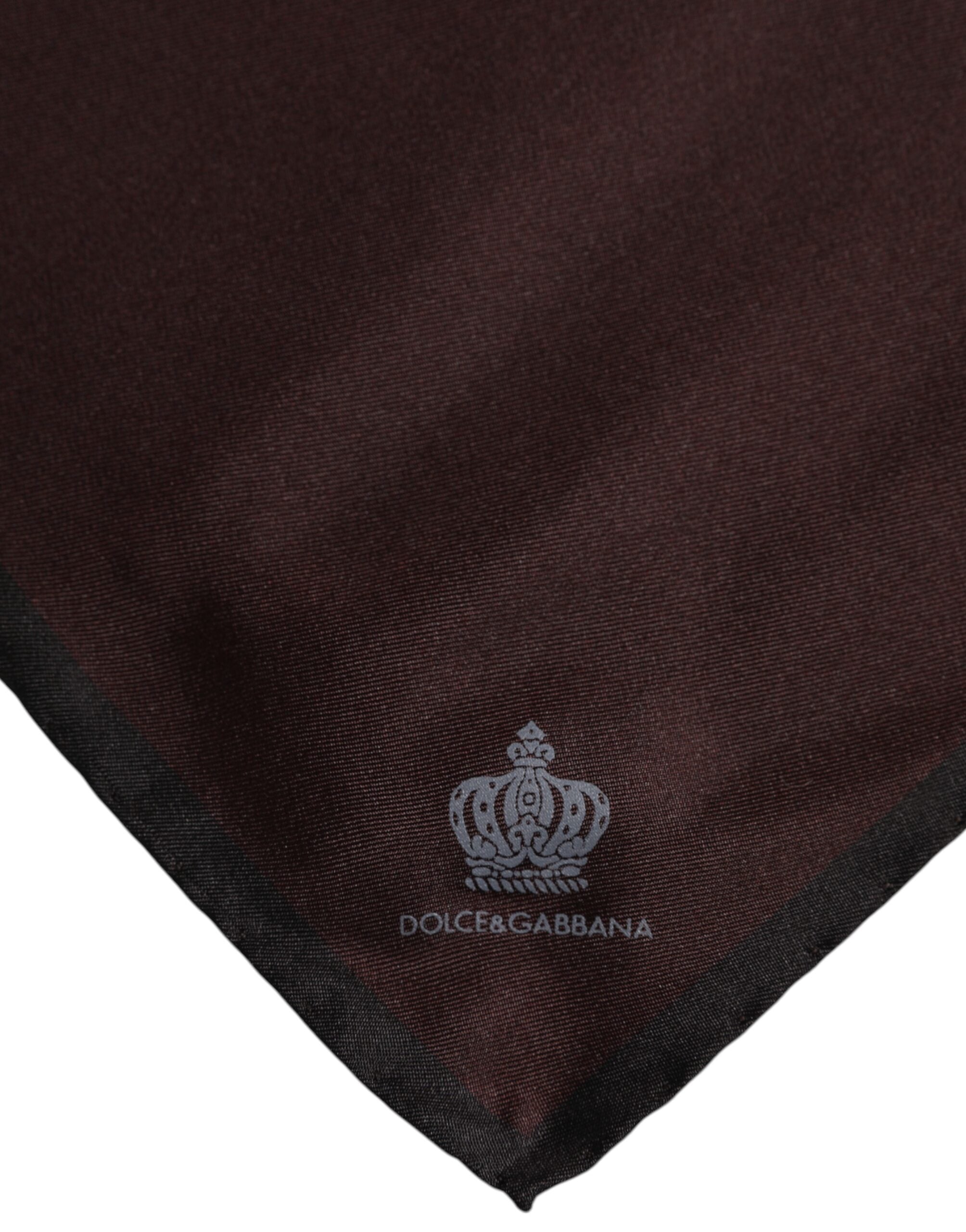 Dolce & Gabbana Brown DG Crown Silk Square Men Foulard Men's Scarf