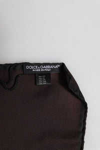 Dolce & Gabbana Brown DG Crown Silk Square Men Foulard Men's Scarf