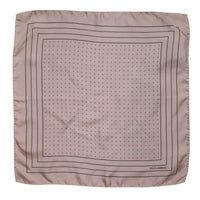 Dolce & Gabbana Beige Dotted Silk Square Men Foulard Men's Scarf