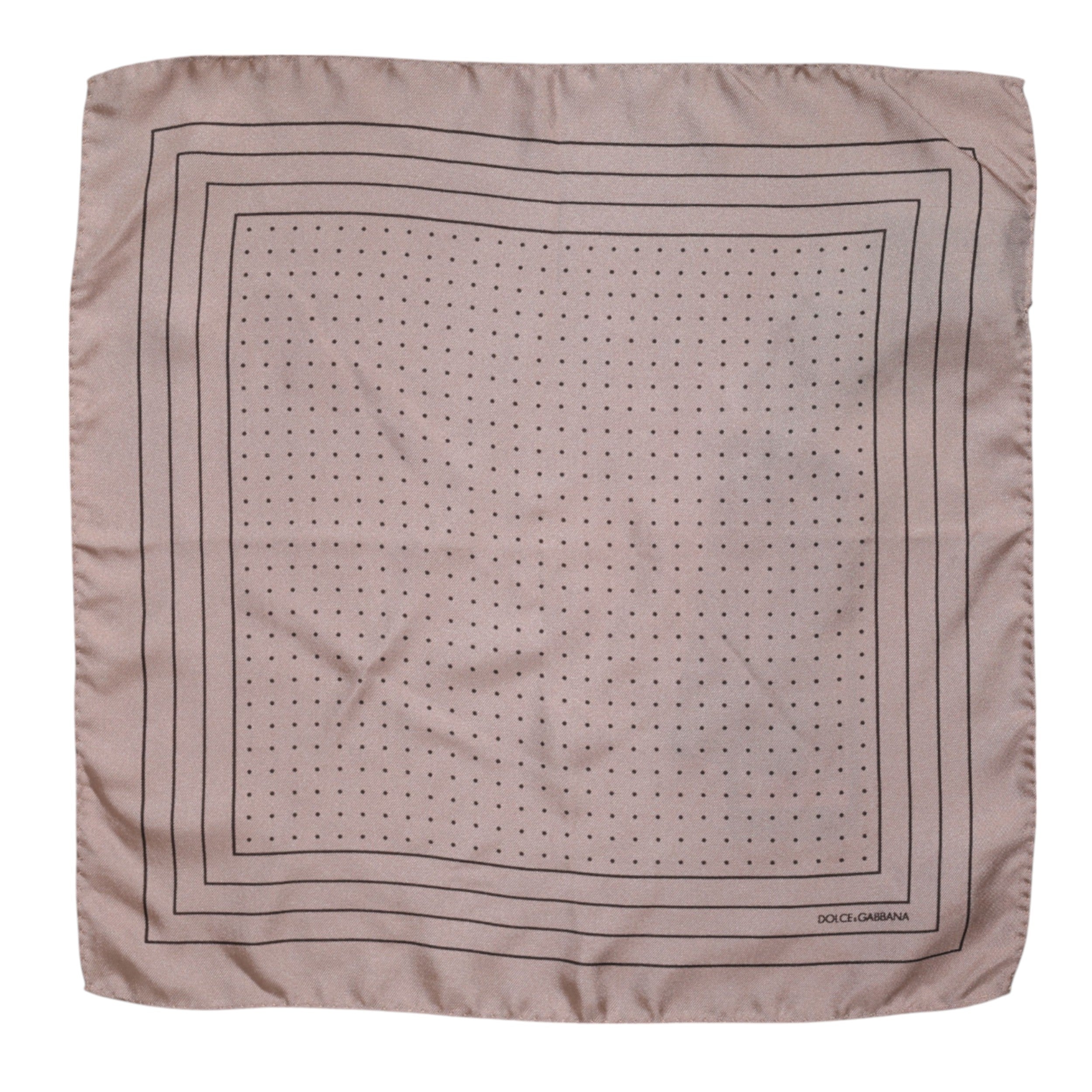 Dolce & Gabbana Beige Dotted Silk Square Men Foulard Men's Scarf