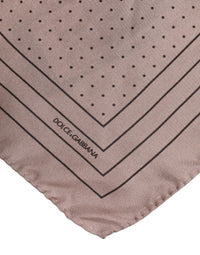 Dolce & Gabbana Beige Dotted Silk Square Men Foulard Men's Scarf