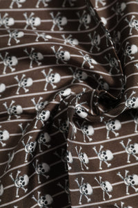 Dolce & Gabbana Brown Skull Silk Square Men Foulard Men's Scarf