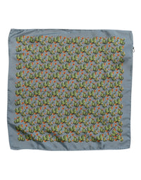 Dolce & Gabbana Gray Green Cactus Print Square Foulard Men's Scarf