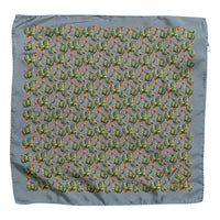 Dolce & Gabbana Gray Green Cactus Print Square Foulard Men's Scarf