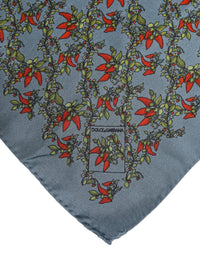 Dolce & Gabbana Gray Chilis Silk Square Men Foulard Men's Scarf