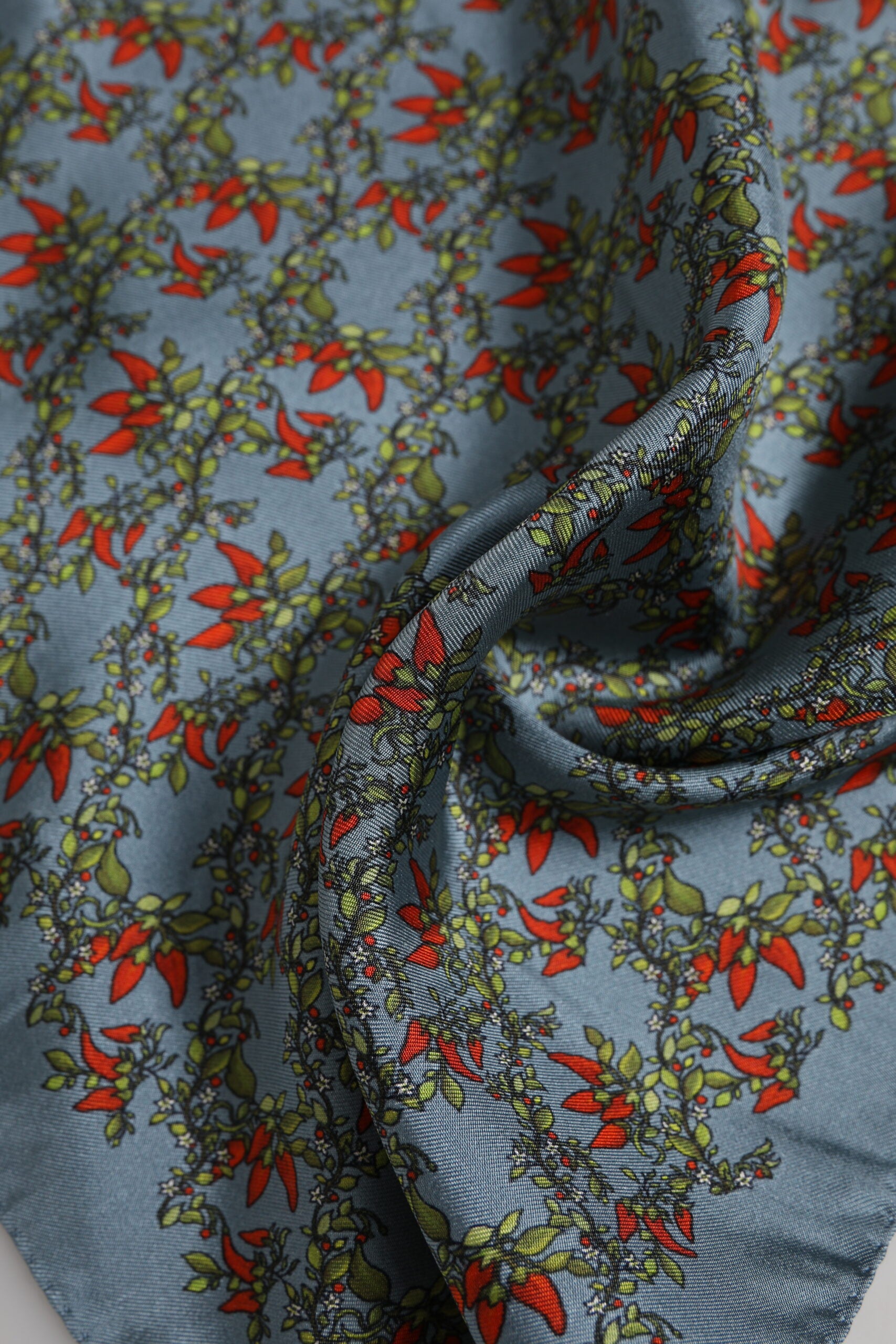 Dolce & Gabbana Gray Chilis Silk Square Men Foulard Men's Scarf