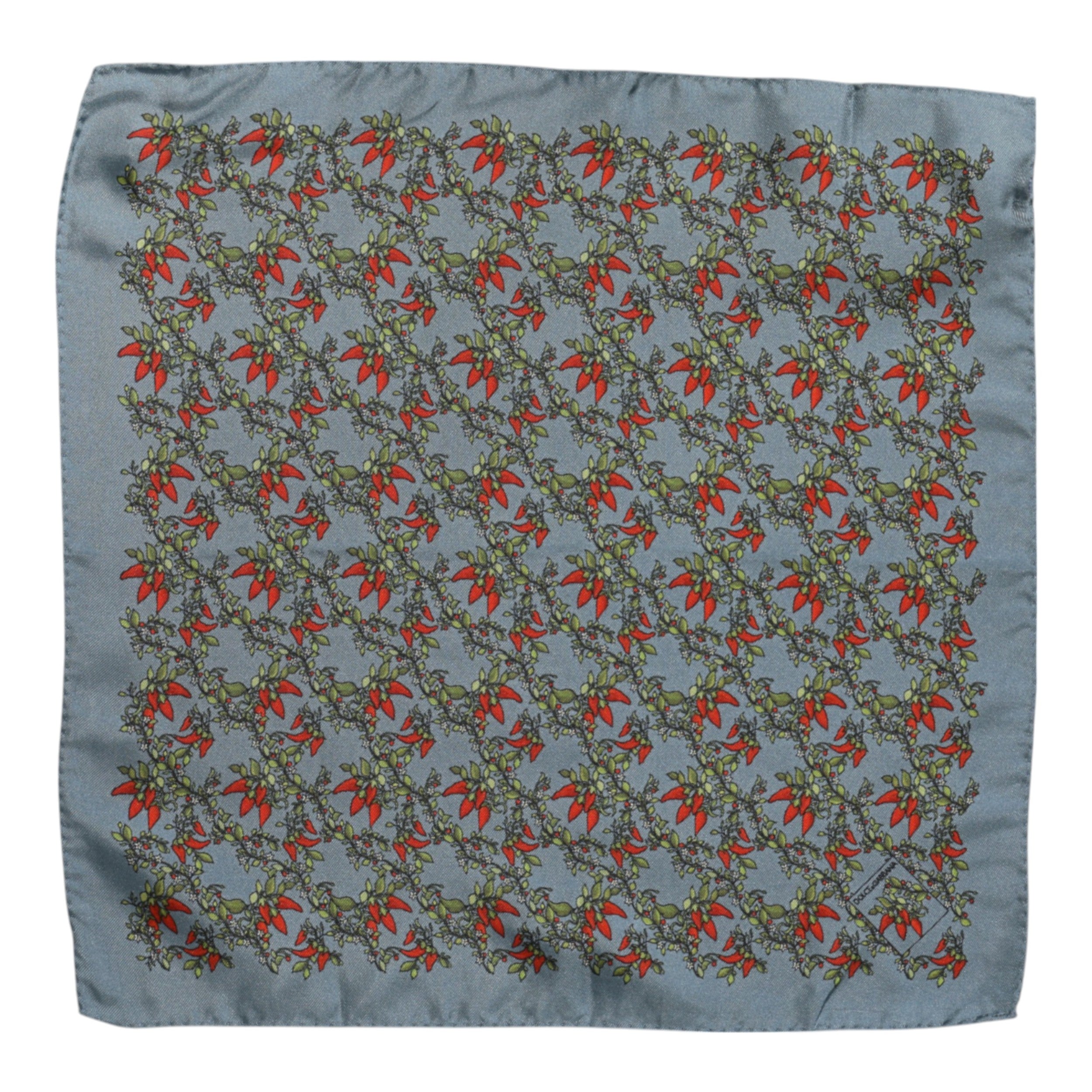 Dolce & Gabbana Gray Chilis Silk Square Men Foulard Men's Scarf