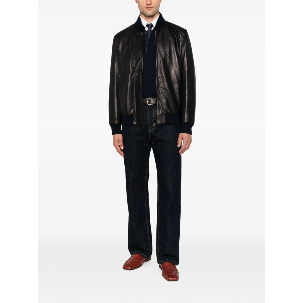 Brioni Black Jackets - Leather Jackets Men