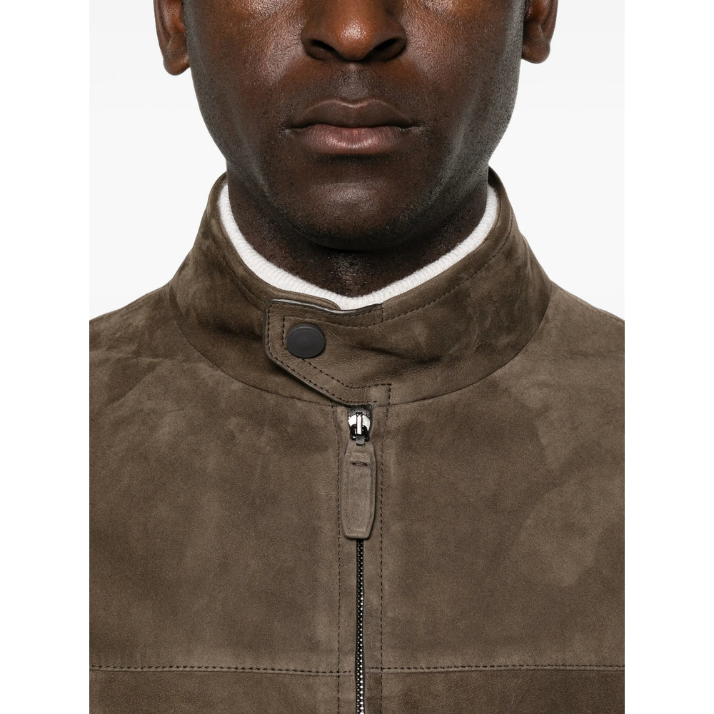 Brioni Brown Jackets - Leather Jackets Men