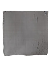 Dolce & Gabbana Gray Black Silk Square Women Foulard Women's Scarf