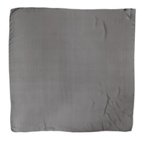 Dolce & Gabbana Gray Black Silk Square Women Foulard Women's Scarf