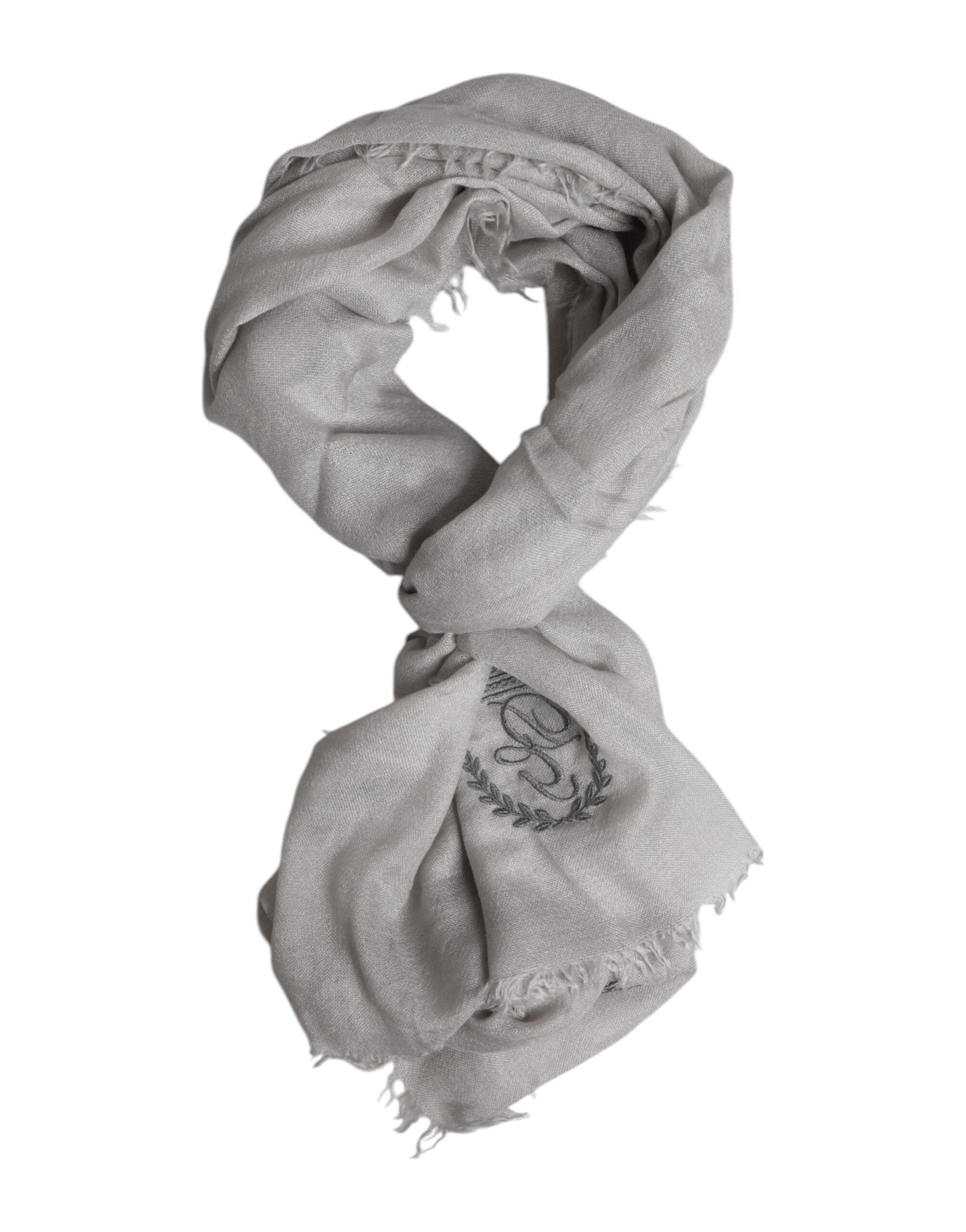 Dolce & Gabbana Gray DG Crown Neck Warmer Wrap Shawl Men's Scarf