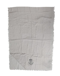 Dolce & Gabbana Gray DG Crown Neck Warmer Wrap Shawl Men's Scarf